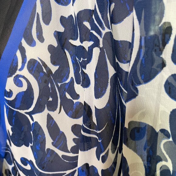 Catherines Lightweight Sheer Wrap Blue Floral Kimono Cardigan Plus Size 3X u - Picture 4 of 11